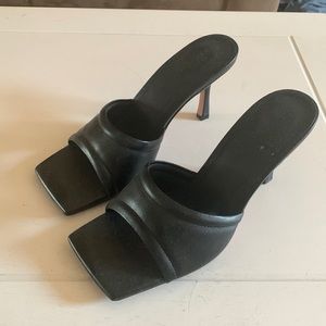 Brand new never worn square toe black heels